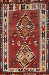Nomad Vegetable Dye Kilim Flat-weave Semi-Antique Rug Wool Reversible Carpet 5×8