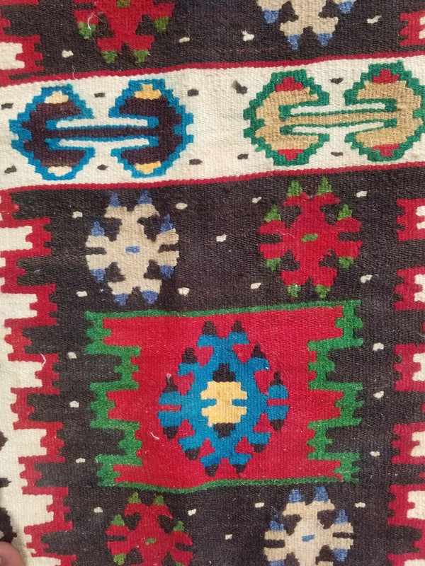 Vintage Traditional Handmade Turkish Anatolian Wool Multi Kilim Rug 4.4x2.3ft gallery