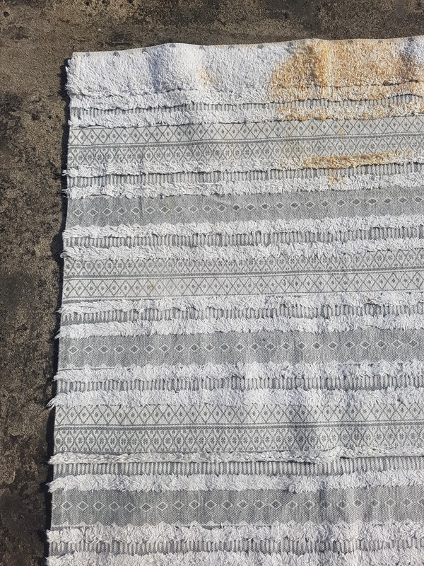Vintage Printed Traditional Moroccan Striped Kilim Floor Rug Carpet 180x116 cm gallery
