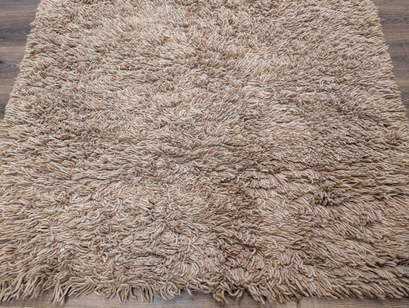 Vintage Wool Shag Rug, Beige-Tan, High Pile gallery