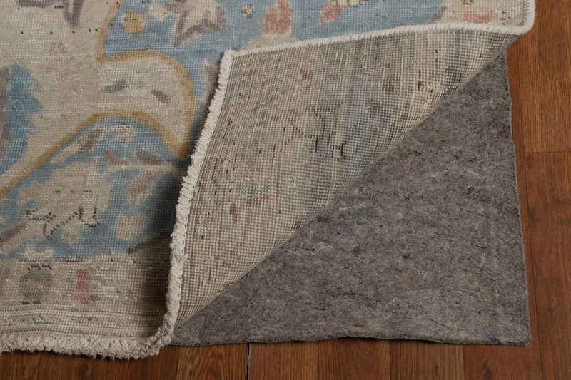 Muted Vintage Floral Wool Beige Tebriz Area Rug 7x11 Handmade Traditional Carpet gallery