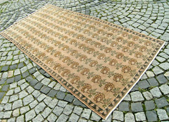 Turkish Rug 4’3” x 8’8” ft Vintage Oushak Rug Muted Dye Hand Knotted Area Rug