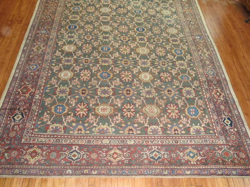 Antique Unique Green Mini Khani Mahal Sultanabad Rug 10'x14' gallery