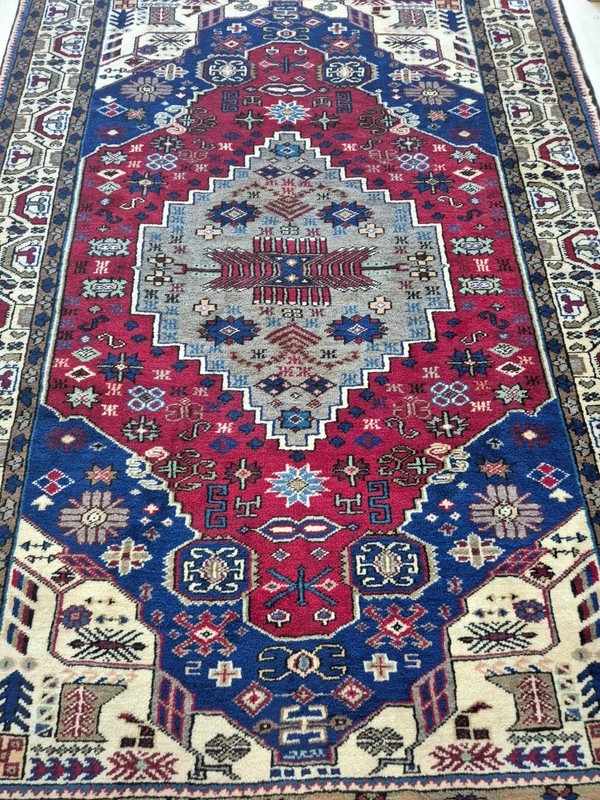 Unused Vintage Anatolian Konya Obruk Wool Rug, 57x93 in Handwoven Area Rug gallery