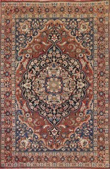 Vintage Rust Wool Bakhtiari Traditional Hand-made Living Room Area Rug 7×10