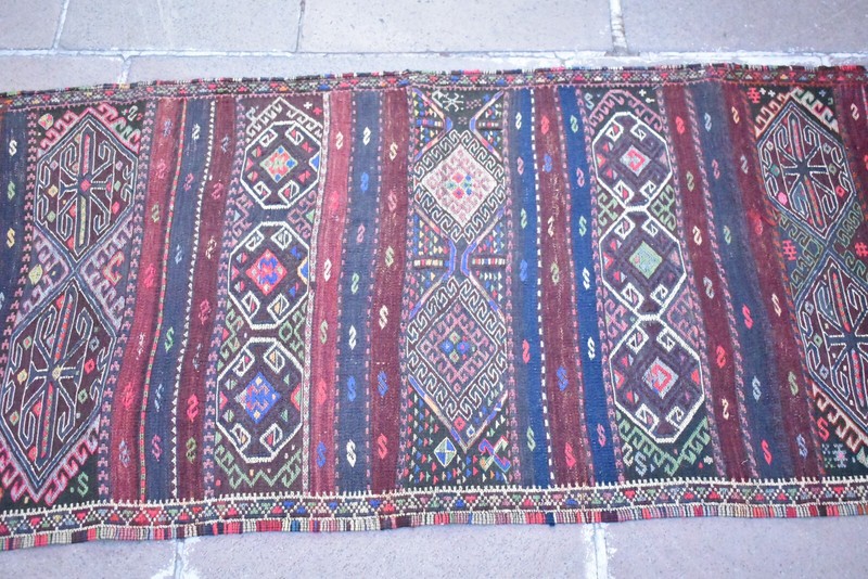 Vintage Rug 29'' x 75'' Turkish Soumak Herki Hallway Rug Kurdish Woven Area Rug gallery