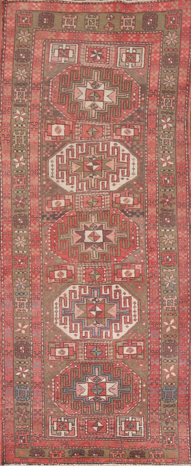 Geometric Vintage Traditional 10 ft. Runner Rug Handmade Wool 4x10 gallery