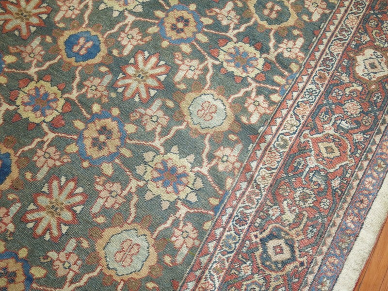 Antique Unique Green Mini Khani Mahal Sultanabad Rug 10'x14' gallery