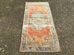 Vintage Turkish Area Rug cotton rug, Runner Oushak Rug, 2’10” x 6’1” ft,