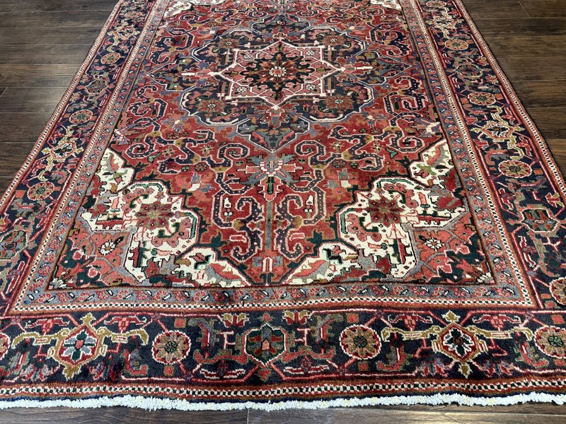Per'sian Heriz Rug 6.6 x 9 Geometric Tribal Carpet Medium Size gallery