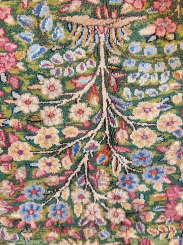 Antique Oriental Hand-Knotted Wool Area Rug Rahvar Rare Green/Blue 6'9" x 8'4" gallery