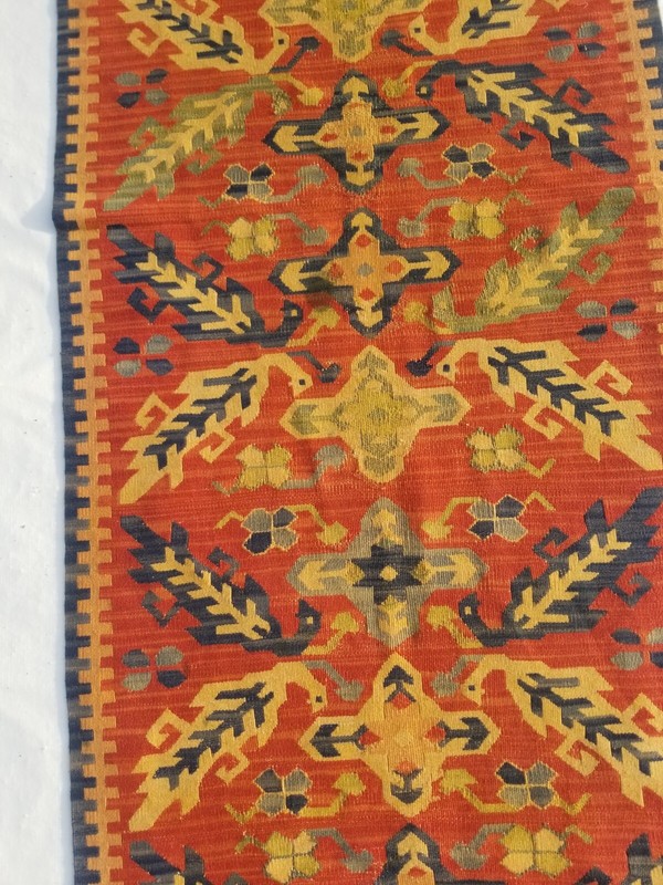 Vintage Traditional Handcrafted Turkish Kilim Runner Rug for Home Décor 288x74cm gallery