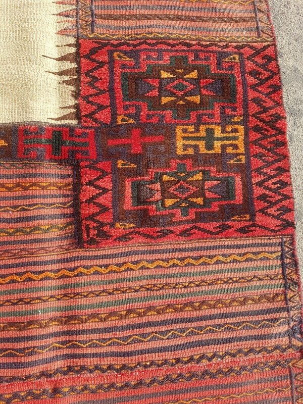 Vintage Hand Made Traditional Rug Oriental Wool Multicolor Carpet 177x99 cm gallery