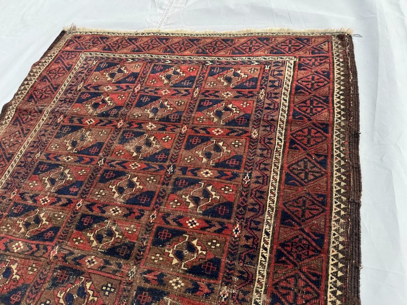 3x6 Antique Afghan Hand Knotted Wool Rug Traditional Turkmen Faded Muted Carpet gallery