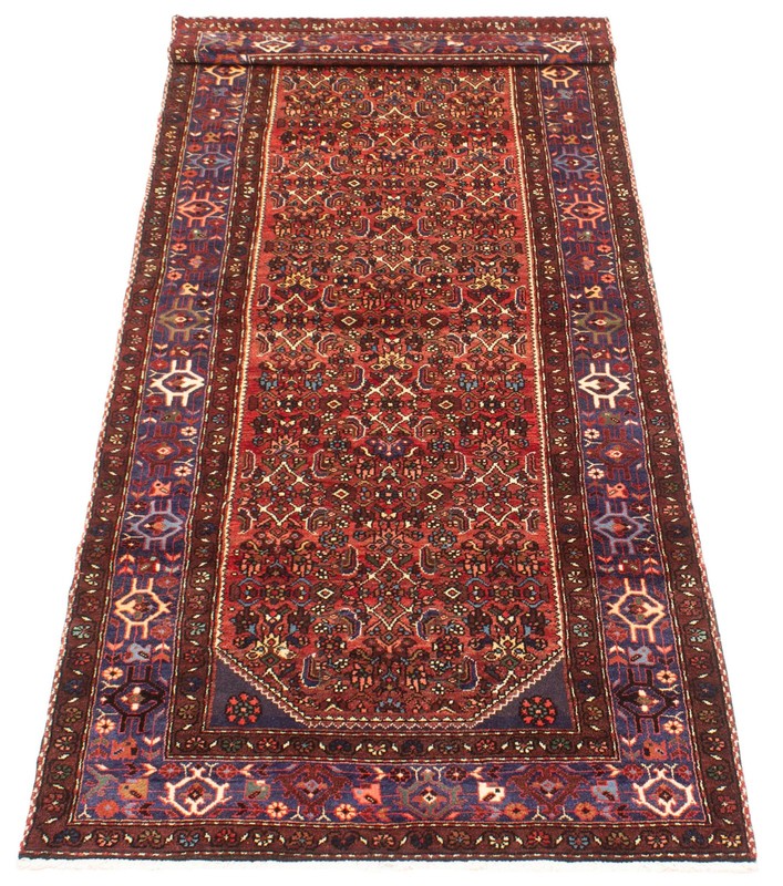 Vintage Hand-knotted Runner Rug 3'8" x 9'10" Traditional Oriental Wool Carpet gallery