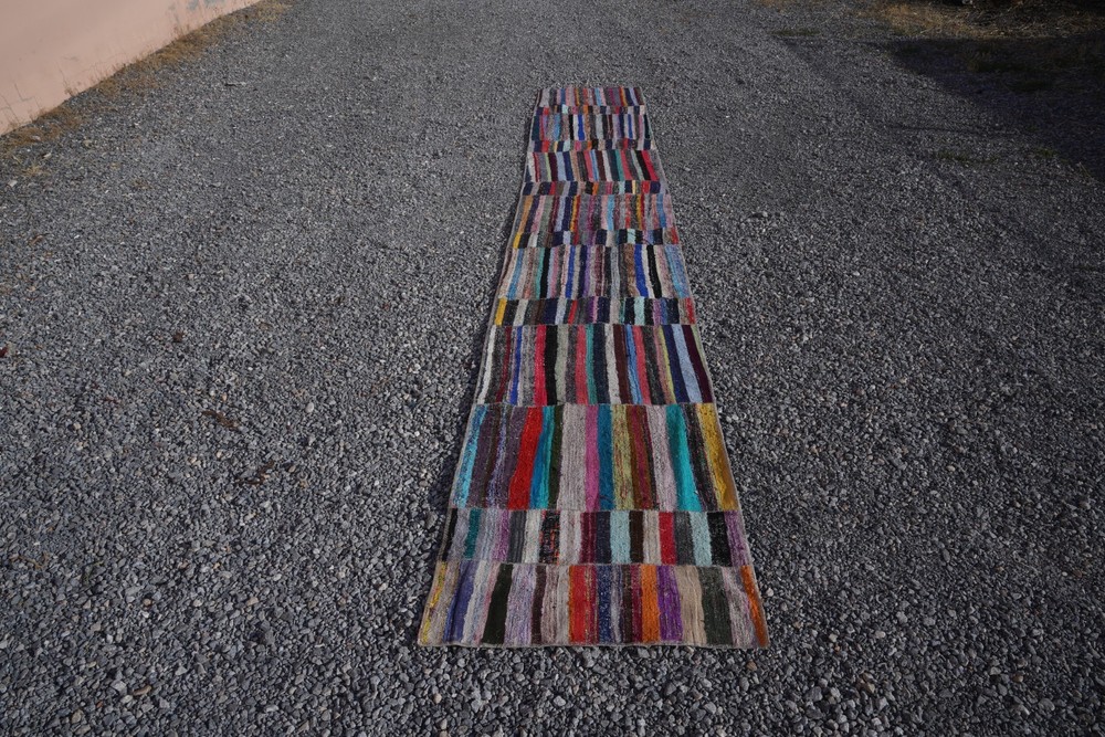Turkish Kilim Runner Rug 3x16 ft Vintage Handmade Farmhouse Extra Long Rug 833