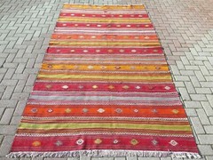 Turkish Kilim Wool Rug, Area Rugs, Handmade Modern Rug, Large Teppich 67″X115″