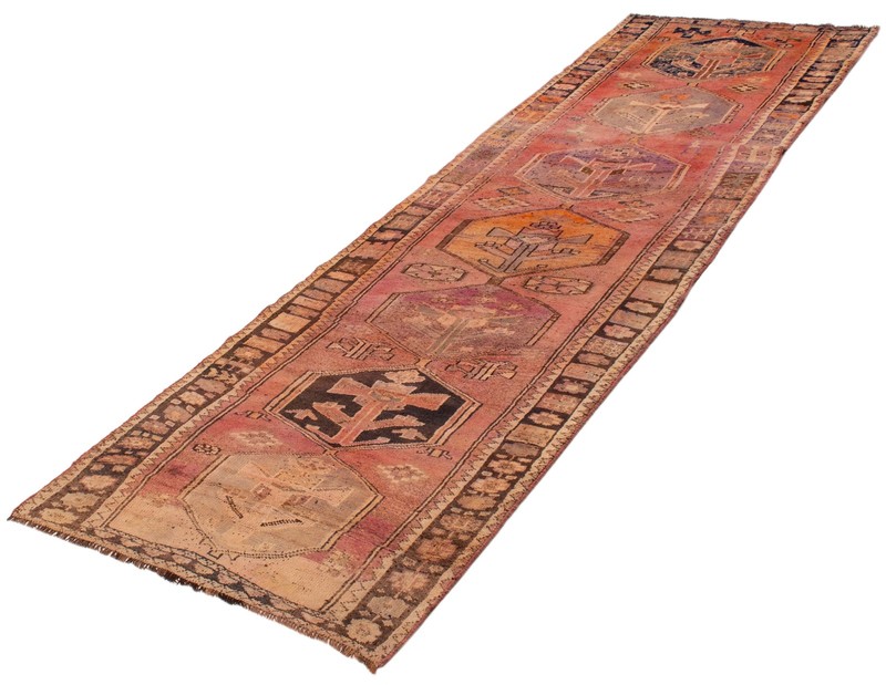 3'11" x 12'5" Vintage Hand-knotted Runner Rug Traditional Oriental Wool Carpet gallery