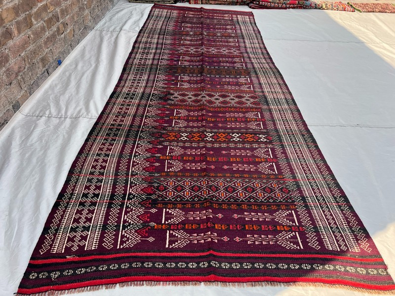 COLLECTORS ITEM 11.5X 4 ft Antique Maldari Belouch Nomad Full Embroidery Sistan gallery