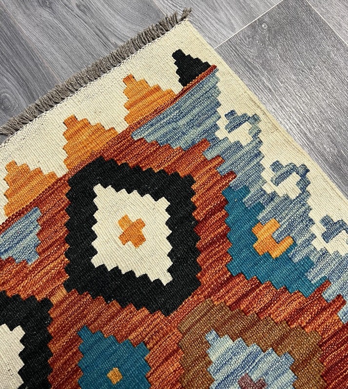 Vintage Kilim Traditional Hand Made Oriental Wool Kilim 5ftx3.2ft 147cmx104cm gallery