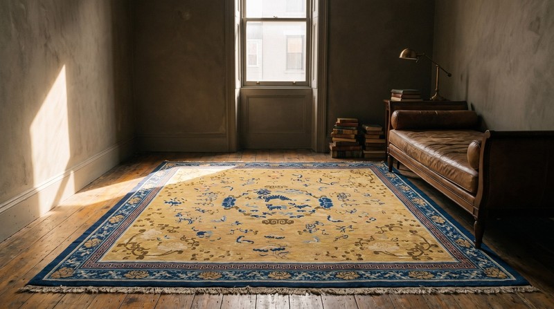 11X11 Antique Chinese Ningxia Wool Area Rug 1750 gallery