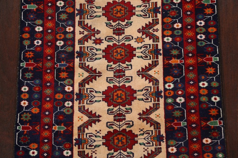 Vintage Geometric Traditional Oriental Area Rug Hand-knotted Wool 3x6 ft Carpet gallery