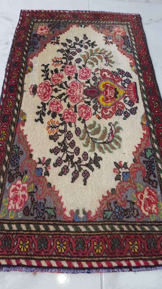 Antique Prayer Rug Caucasıan Royal Rug 2x3 P ersian Rug Oryantal Rug Hand RUG f