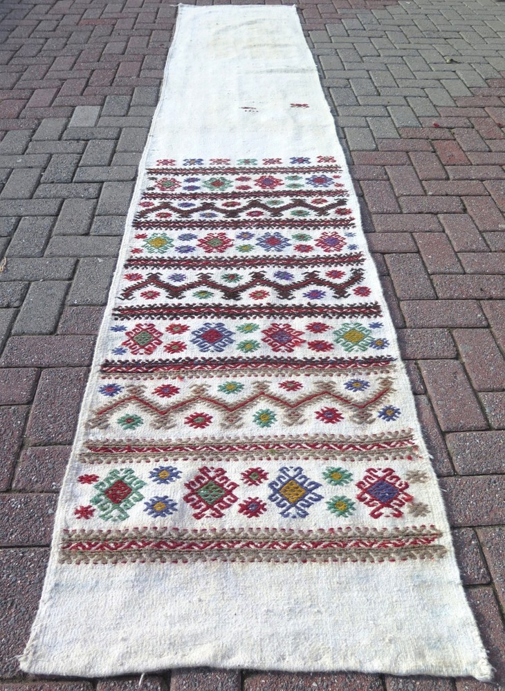 Hallway Rug Vintage Modern Kilim Runner Extra Long Rug Stair Rug Runner 26"x137"