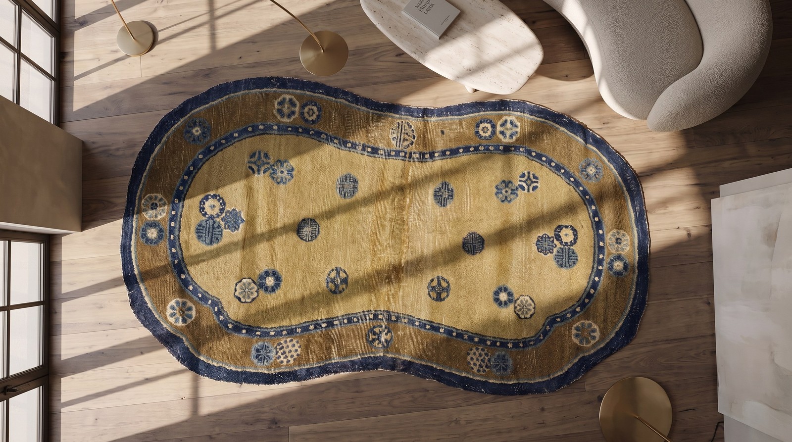 2X3 Antique Chinese Horse Covers Wool Area Rug 1750 gallery