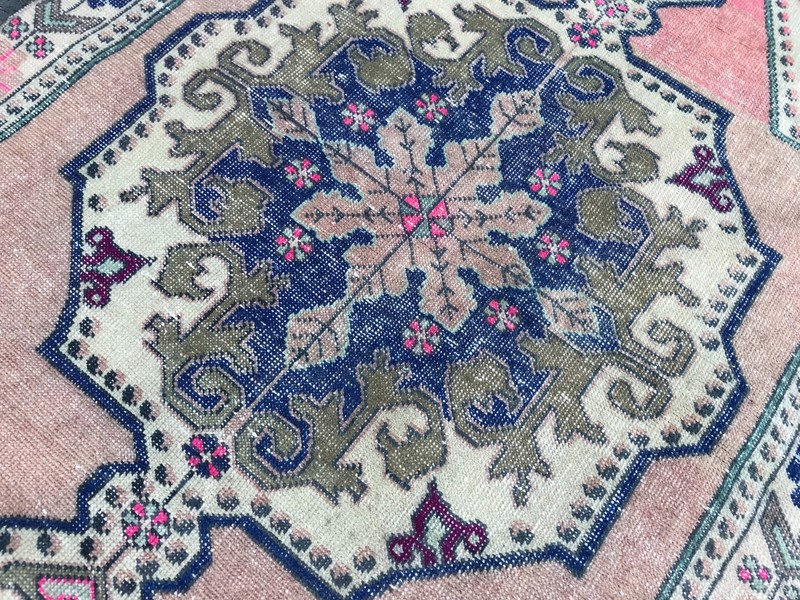 Boho Decor Rug, Home Decor Rug, Turkish Vintage Rug, Oushak Kilim Rug,4,2x7,3ft gallery