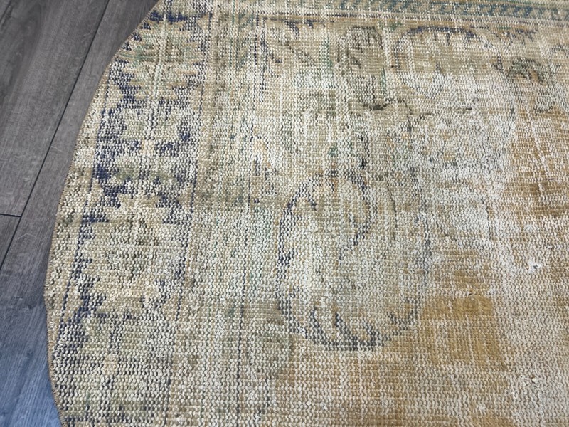 Round Rug, Circle Rug, Vintage Rug, Small Area Rug, Muted Rug, 5.1 x 5.1 ft gallery