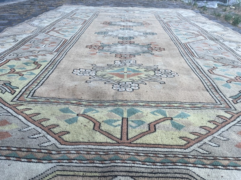 Turkish Vintage Rug, Handmade Wool Rug, Bohemian Large Rug, 6,3 x 9,8 ft gallery