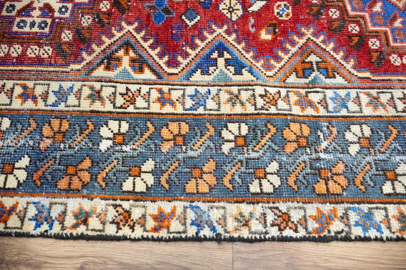 Semi-Antique Distressed Geometric Tribal Oriental Rug Entryway Carpet 5x10 Ft gallery