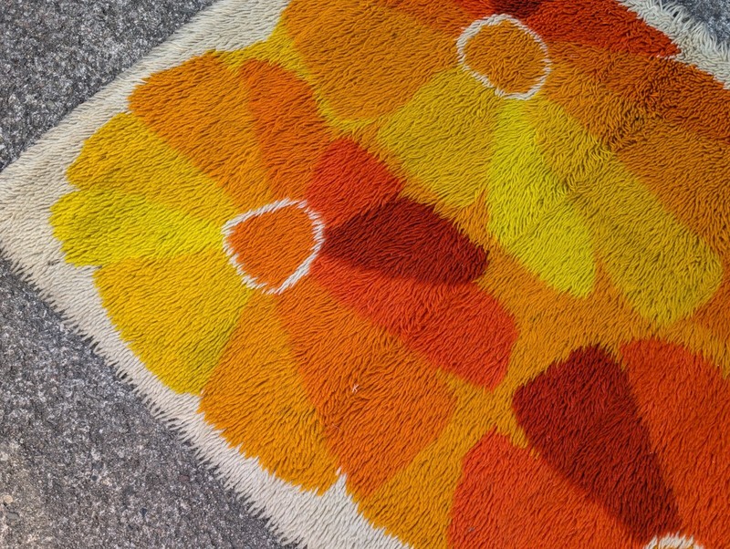 Vintage Carpet Rug Shag 150 X 90 70S Space Age Op Art Retro Bridge K43 gallery