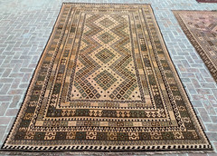 9×16 ft Oriental Faded Large Handwoven Afghan Traditional Geometric Wool Carpet