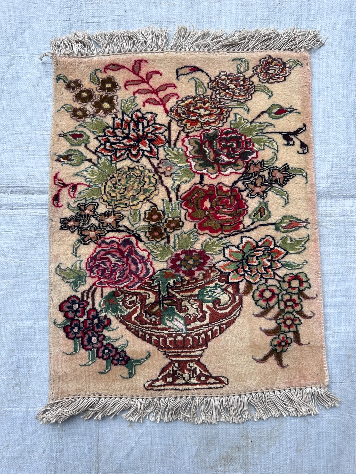 COLLECTORS' ITEM Stunning Vintage Super Fine Quality Guldan Silk Mixed Carpet gallery