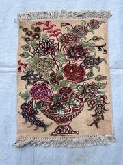 COLLECTORS’ ITEM Stunning Vintage Super Fine Quality Guldan Silk Mixed Carpet