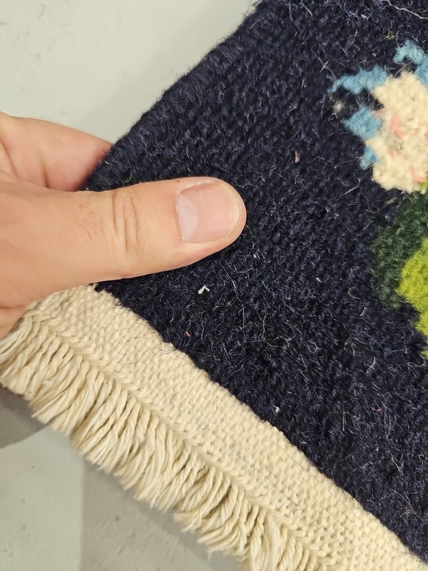 Rare Antique Tibetan Dragon Cub Rug 18”x18” gallery