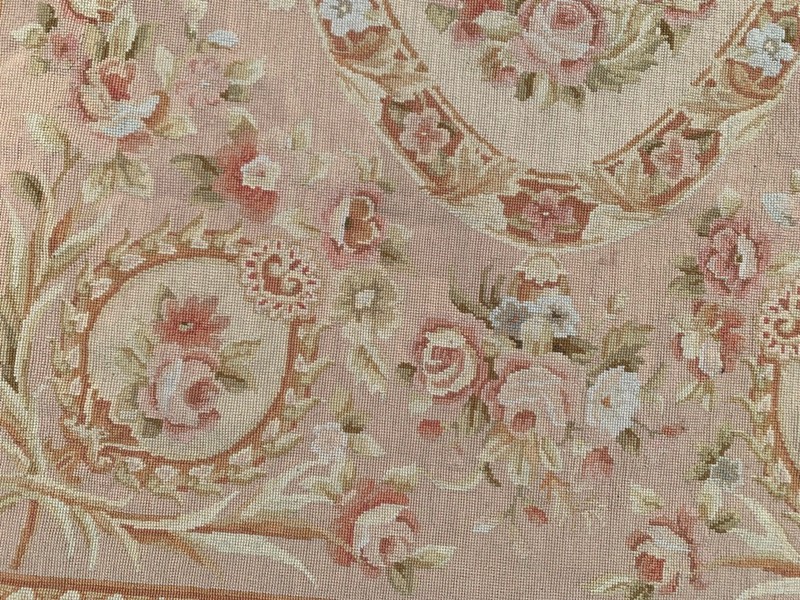Vintage Aubusson Rug: Hand-woven Chain Stitch Carpet, Home Decor 4x6 ft gallery