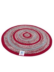 Vtg Thorndike Hills WOOL Round Area Rug 7’x7’ Feet USA Red Multi HEAVY Cottage