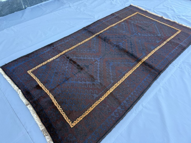 Dark Hand Knotted Afghan Baluchi Rug 4x7 Antique Persian Style Oriental Carpet gallery