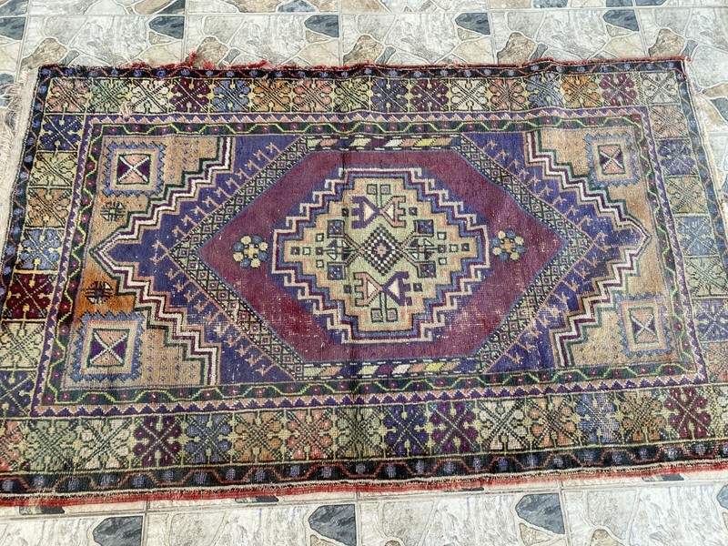 Handmade Turkish Vintage Rug | 1970s Tribal Wool Farmhouse Antique Area Carpet gallery