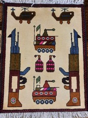 Afghan War Rug 80X60CM HAND MADE IN AFGHANISTAN- ship from pakistan