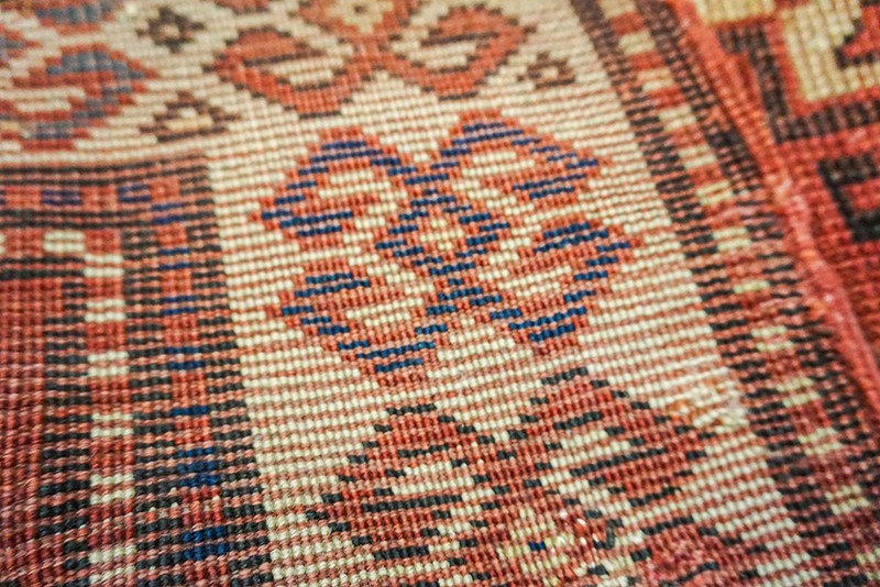 3'x6' Antique Red Late 19th Century Tribal Geometric Caucasian Moghan Carpet Rug gallery