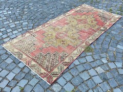 Wool rug, Bohemian rugs, Runner rug, Handmade rug, Turkish rug | 3,6 x 7,8 ft