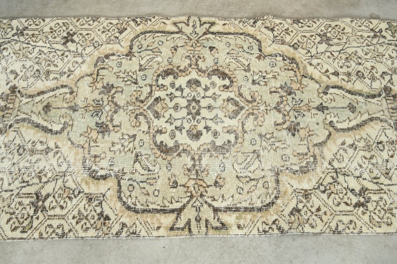 3x9 Turkish Antique Runner Rug Anatolian Hand-Knotted Vintage Oushak Carpet,199 gallery