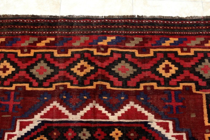 13X7 MAGNIFICENT MINT HAND KNOTTED VEGETABLE DYE DOUBLE SIDED SHIRAZI KILIM RUG gallery