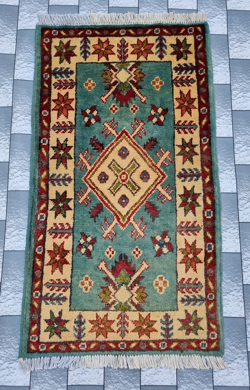 Handmade vintage Afghan tribal Historical Rug 100x55 cm gallery