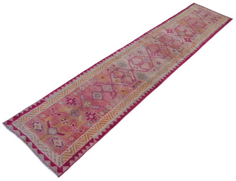 2x11 Runner Vintage Turkish Rug HandMade Hallway Rug Kitchen Decor Rug 2.4x11.1 gallery