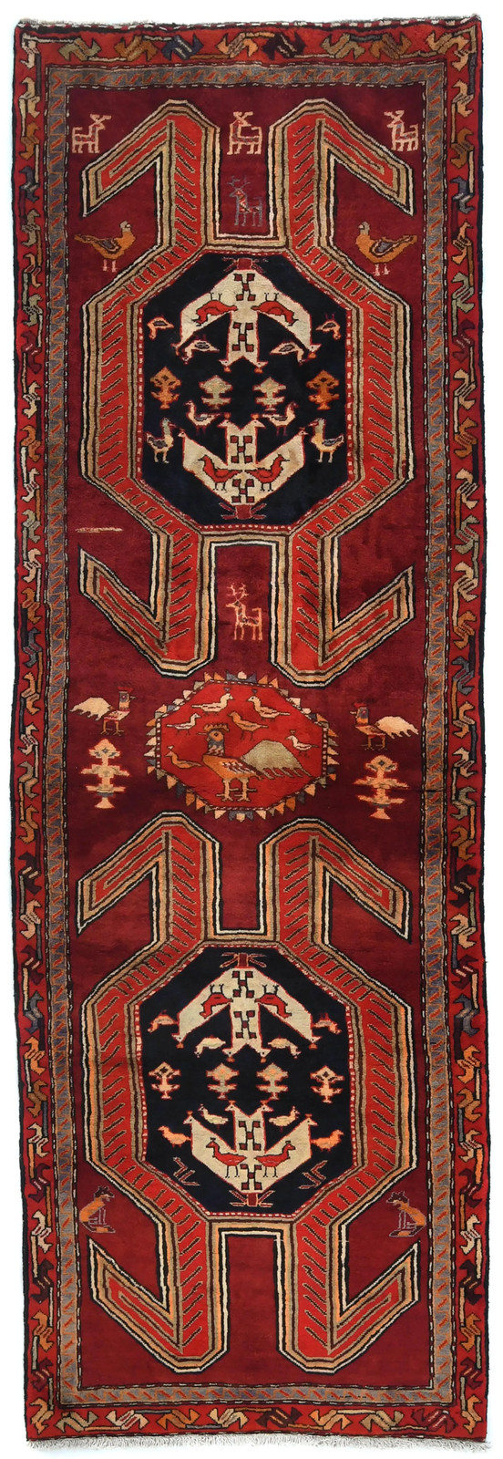 Handmade Pictorial Design Wool Oriental Runner Rug Hallway Carpet 3'6X10'5 ft gallery